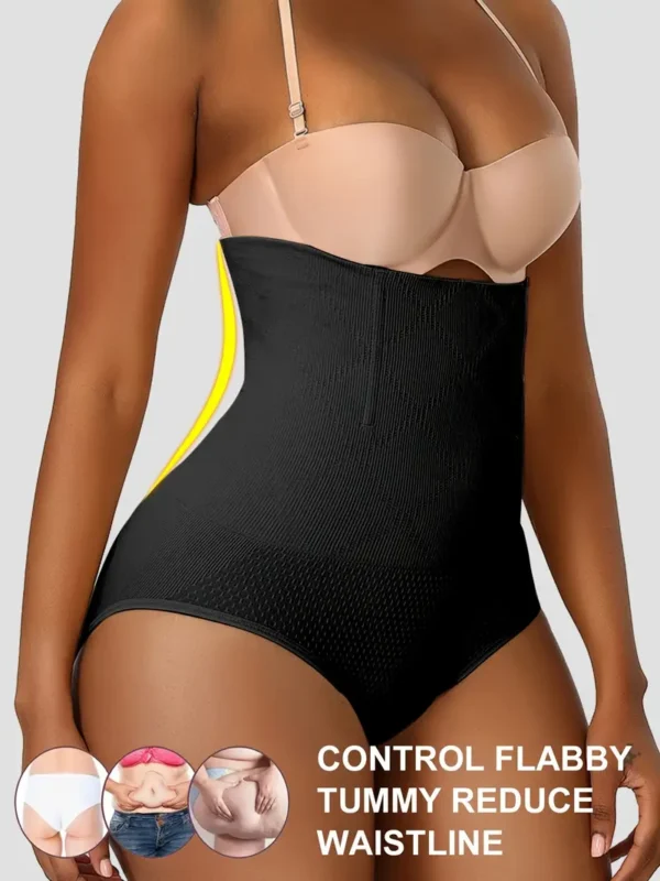 2pcs Women's High Waist Tummy Control Briefs - Ultra Support Double-Layer Butt Lifter & Waist Trainer, Seamless Breathable Underwear for Body Shaping & Posture Correction, Elegant Solid Color, Posture Correction Underwear, Doublelayer Design, Strong Support Underwear - Image 3