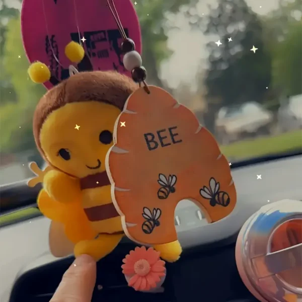 Interactive Bee-Shaped Plush Toy for Pets | Soft Fabric with Striped Wings and Antennae | Ideal for Medium Breeds | Engaging Pet Play Companion, Pet Toys - Image 2