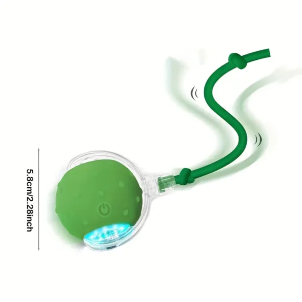 USB Rechargeable Interactive Cat Toy Ball with Suction Cup - Green Silicone Rolling Ball for All Breeds, Fun Pet Play and Exercise, No Battery Required, Cat Ball Toy - Image 3