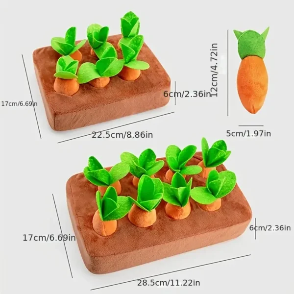 Set of 6 Interactive Plush Carrot Dog Toy Pack - Ideal for Medium-Sized Dogs to Deter Biting and Tugging, Perfect for Family Bonding and Coordination Skills Development - Image 3
