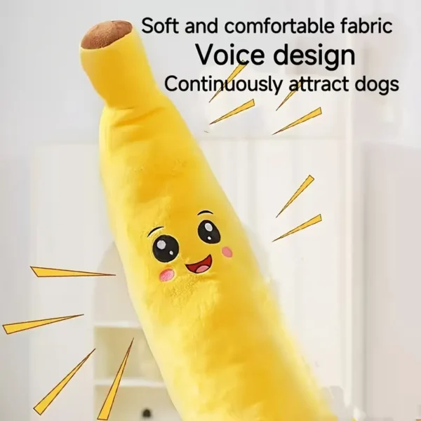 Banana Shaped Squeaky Dog Toy – Durable Plush with Cute Smiling Face Design, Perfect for Interactive Play & Dental Health – Anxiety Relief Chew Toy for Small, Medium & Large Breeds, Dog Chew Toy | Anxious Relief | Soft Texture To - Image 3