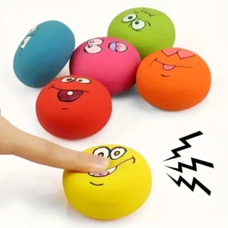 1pc Durable Squeaky Dog Chew Toys - Interactive Fetch Toys with Assorted Expressions (Angry, Happy, Love) - Non-Toxic Plastic, Battery-Free for Teeth Cleaning & Training - All Breed Dogs, Interactive Dog Toy, Playful Design, Nontoxic Material, Sturdy Construction, Pet Plaything, Pet Owners