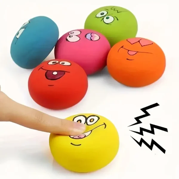 1pc Durable Squeaky Dog Chew Toys - Interactive Fetch Toys with Assorted Expressions (Angry, Happy, Love) - Non-Toxic Plastic, Battery-Free for Teeth Cleaning & Training - All Breed Dogs, Interactive Dog Toy, Playful Design, Nontoxic Material, Sturdy Construction, Pet Plaything, Pet Owners