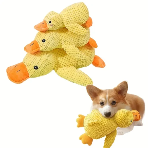 Plush Squeaky Duck Dog Toy | Bite-Resistant, Soft Chew Toy | For Medium to Small Breeds | Interactive Sound Effects | Play & Training | Dog Toys for Aggressive Chewers - Image 3