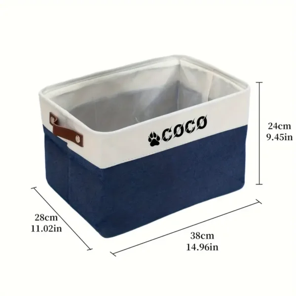 Personalized Pet Toy Storage Box, Custom Dog Toy Storage Container Foldable Bag Basket For Dogs Pet Accessories - Image 4
