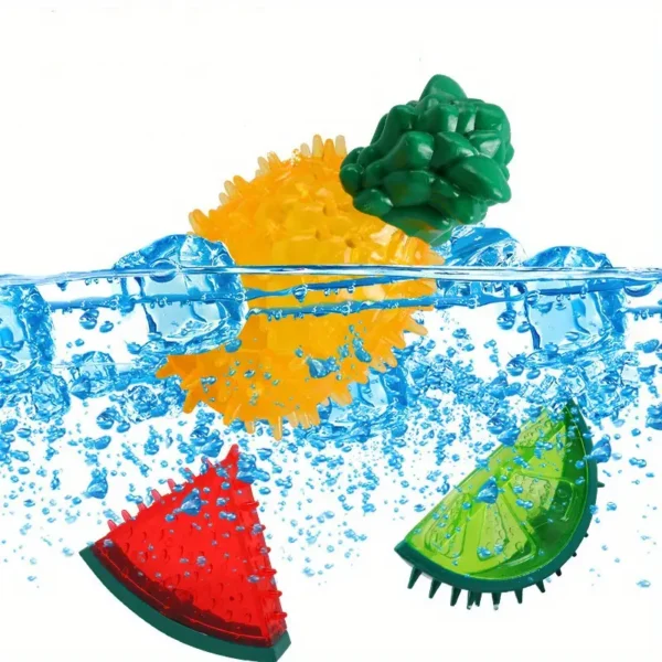Pet Cooling Chew Toy - Reusable Dog & Cat Teething Toy with Watermelon, Pineapple, Lemon Shapes | Durable Thermoplastic Rubber | Ideal for Summer Playtime - Image 5