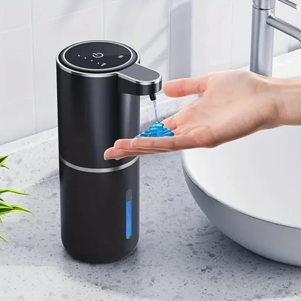 380Ml Automatic Soap Dispenser with Touchless Sensor - Wall-Mounted, Rechargeable Lithium Battery, USB Charging, Modern Black Design for Bathroom And Kitchen, Bathroom Soap Dispenser|Modern Soap Dispenser|Touchless Soap Dispenser