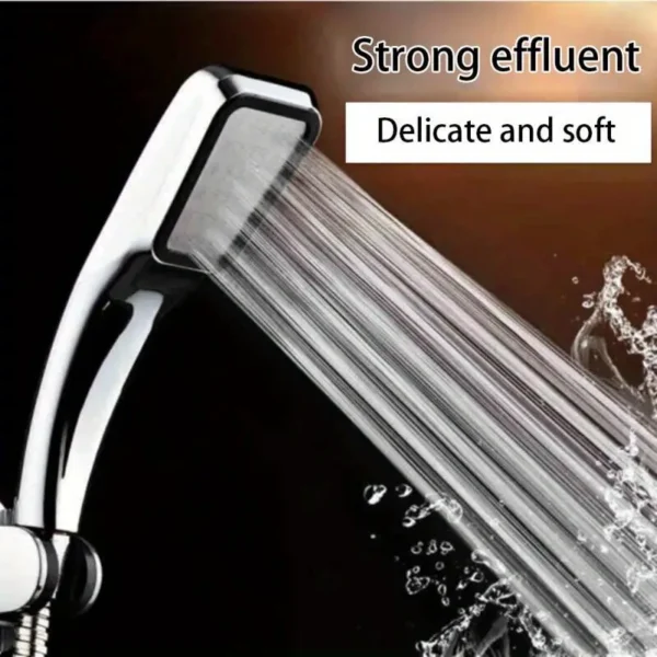3pcs bathroom shower head 300 holes high quality high pressure water saving shower head, 150.01 cm copper core hose, shower head base - Image 2