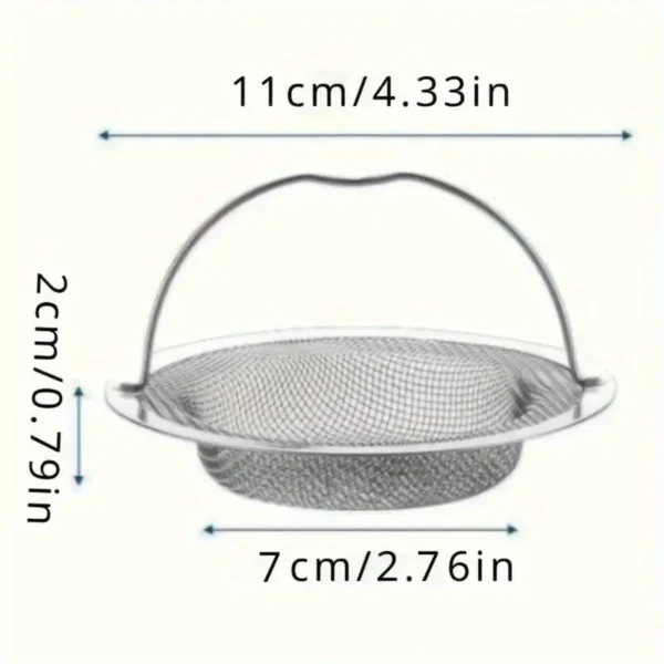 Stainless Steel Sink Strainer, 1pc Multipurpose Bathtub Hair Catcher, Non-Electric Shower Drain Filter with Handle, Metal Floor Drain for Kitchen and Bathroom Accessories