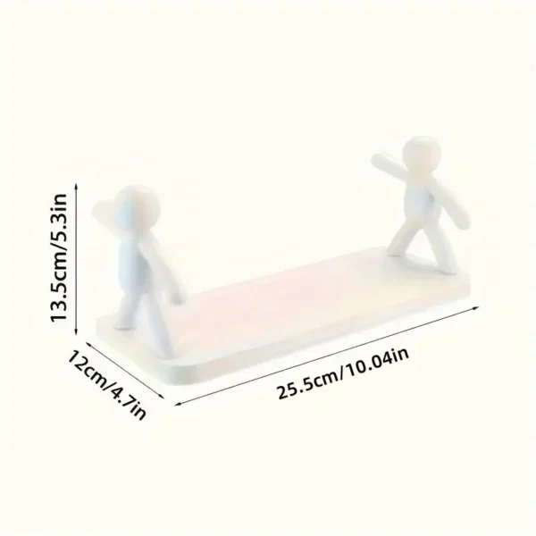 1pc Minimalist Humanoid Wall Mount Storage Shelf, No-Drill Bathroom Cosmetics Organizer, Kitchen Spice Rack, Home Decor Display Accessory, Plastic - Image 3