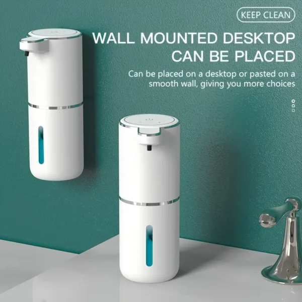 380Ml Automatic Soap Dispenser with Touchless Sensor - Wall-Mounted, Rechargeable Lithium Battery, USB Charging, Modern Black Design for Bathroom And Kitchen, Bathroom Soap Dispenser|Modern Soap Dispenser|Touchless Soap Dispenser - Image 2