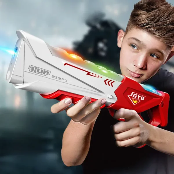 Sound and Light Sensing Gun Set with 2 Guns, Digital LED Score Display Vest - Fun for Teens and Adults, Birthday Gift Toy - Image 3