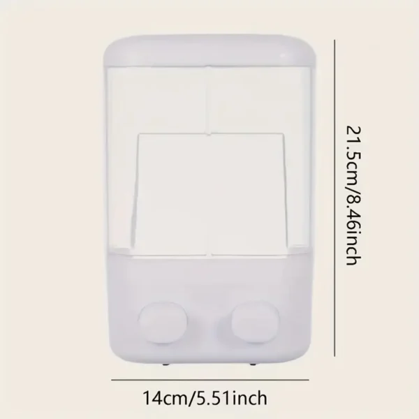 ABS Wall-Mounted Liquid Soap Dispenser with Dual Compartments - Foam Hand Wash Device for Bathroom, Shower, and Kitchen - No Electricity Needed, Easy Installation, Plastic Material, Bathroom Hygiene|Modern Soap Dispenser|Plastic Soap Dispenser - Image 2