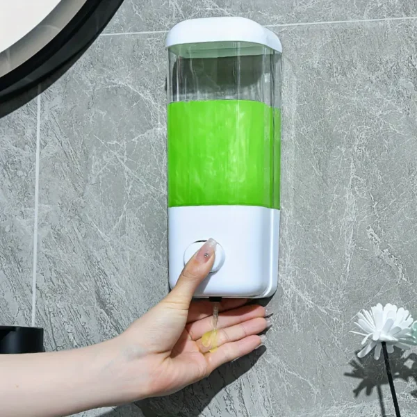 Wall Mounted Soap Dispenser - Plastic, No-Drill, Hotel Quality, Adhesive Fixation for Shower and Bathroom - Image 5