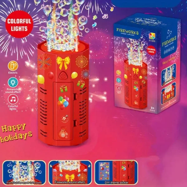 Fireworks Bubble Machine - DIY Fireworks Bubble Machine without battery and bubble liquid, suitable for party atmosphere, birthday party, wedding, Christmas and other toys - Image 3