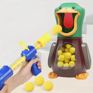 Flying Ducks Toy Set with Air-Powered Soft Bullets - Interactive Parent-Child Shooting Game, Mixed Colors, Durable Plastic & Rubber Materials, Fun Gift for Youngsters, Outdoor Playtime | Vibrant Playset | Interactive Game, Duck Decoration
