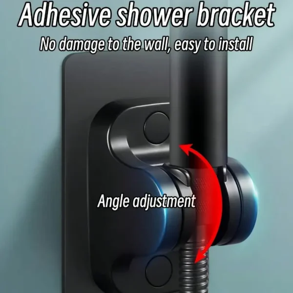 Handheld Shower Head with Adjustable 5-Mode Settings | Wall-Mounted, Round Plastic Design | Includes Bracket and Flexible Hose | Multi-Functional Bathroom Accessory for Modern Showers, Shower Installation | Spacesaving Design | Plastic Construction, Shower Accessories - Image 4