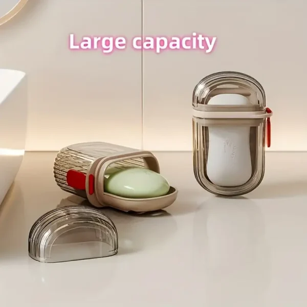 1 pc Travel Soap Case, ikeoat Leakproof Soap Container with Lid, Portable Bar Soap Holder for Traveling, Soap Dish for Bathroom, Shower, Gym, School, Camping, Vacation, Outdoor (Transparent) - Image 2
