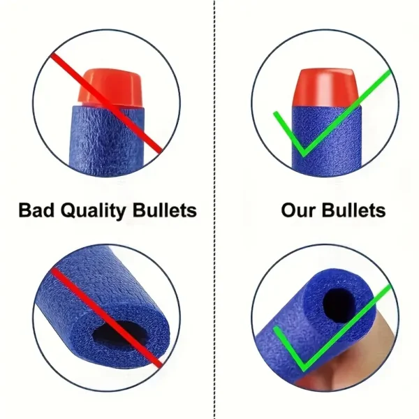 10 pcs [Nerf Series | Blue Bullets] Nerf Series 400/200/100/50pcs Blue Solid Round Head Bullets 2.83inch | Refill Darts for Youngsters Toy Gun Accessories - Image 5