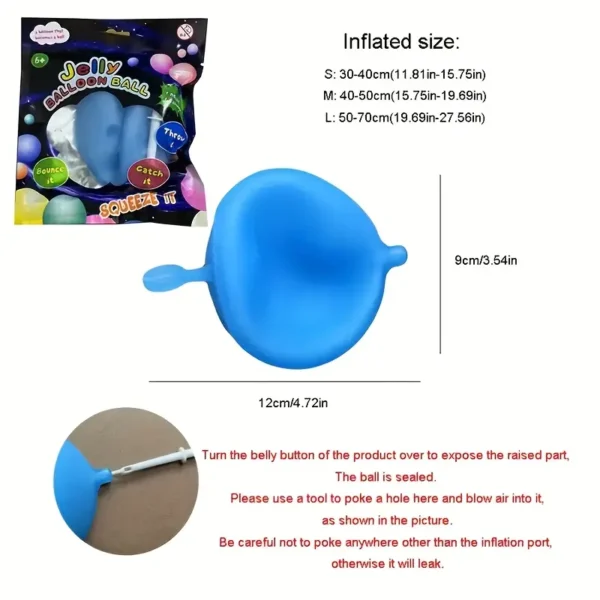 Giant Inflatable Bubble Ball - Durable PVC, Blue/White, Perfect for Beach, Playground & Water Park Fun, Summer Entertainment|Playful Activity|Durable Inflatable - Image 2