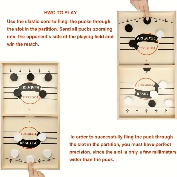Wooden Dual Player Battle Desktop Air Blaster Toy, Fun, for Kids, Parent-Child Interactive Gam - Image 3