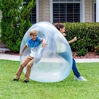 Giant Inflatable Bubble Ball - Durable PVC, Blue/White, Perfect for Beach, Playground & Water Park Fun, Summer Entertainment|Playful Activity|Durable Inflatable