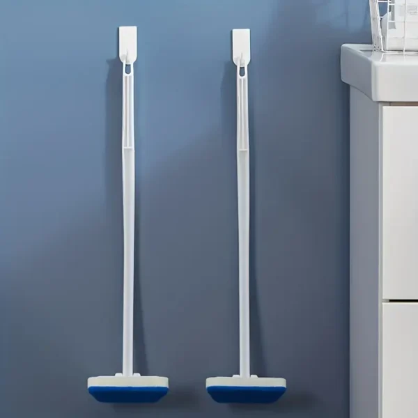 1 Handle with 3 Replacement Heads Multifunctional Bathroom Wall Brush, Long Handle Detachable Household Floor and Bathtub Brush, Ceramic Tile Sponge Cleaning Brush - Image 2