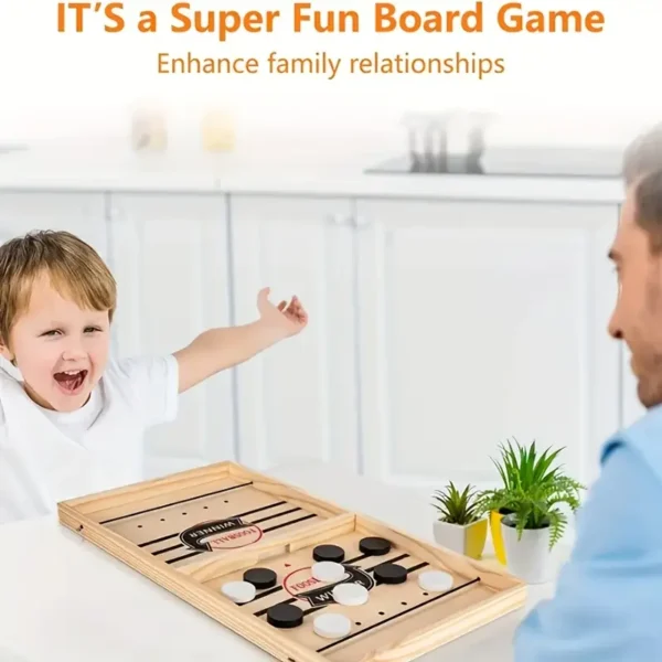 Wooden Dual Player Battle Desktop Air Blaster Toy, Fun, for Kids, Parent-Child Interactive Gam - Image 4
