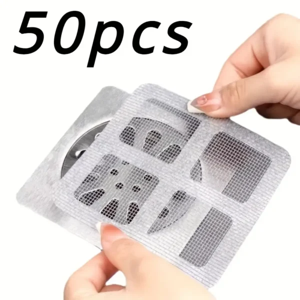 50pcs Hair Catcher Drain Stickers: Prevent Hair, Shower Drain Clogger, Easy to Use, No Power Required