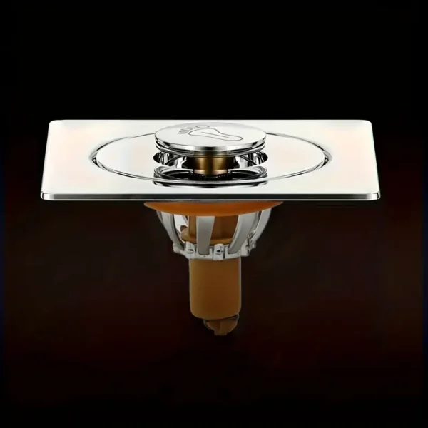 1pc stainless steel foot operated floor drain cover, bathroom odor and insect proof bouncing core sealing cover, odor and deodorizing foot operated drain plug, suitable for bathrooms and kitchens, easy to press and seal drain cover - Image 3