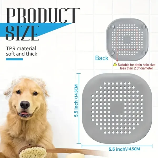 Bovinde Hair Drain Catcher,Square Drain Cover for Shower Silicone Hair Stopper with Suction Cup,Easy to Install Suit for Bathroom,Bathtub,Kitchen 1pc - Image 4