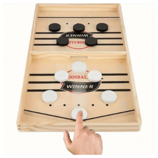 Wooden Dual Player Battle Desktop Air Blaster Toy, Fun, for Kids, Parent-Child Interactive Gam