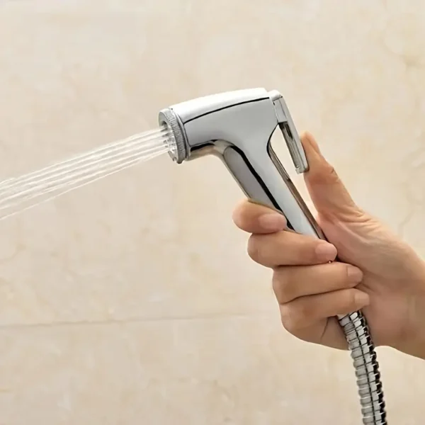 1pc ABS Handheld Modern Bathroom Toilet Bidet Sprayer Set with Enhanced Pressure Spray Head, Stainless Steel Hose, Wall Mount Holder Bracket and Installation Accessories - Image 5