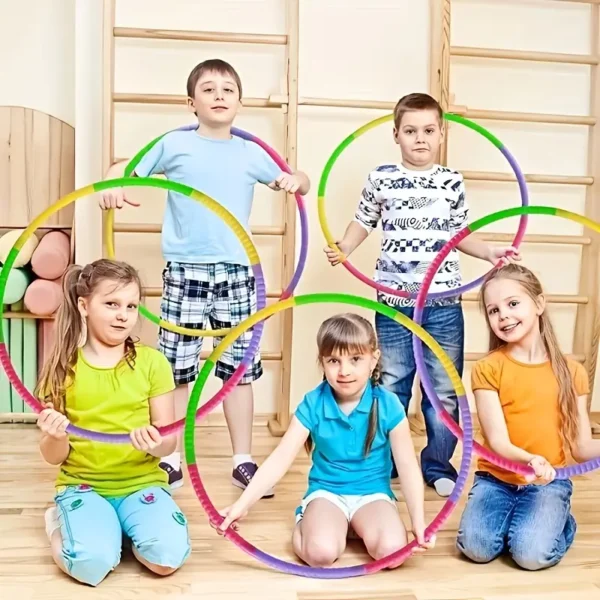 Colorful Detachable Plastic - Lightweight Fitness & Dance Ring for Outdoor Play, Exercise, and Fun - Mixed Colors (Pink, Green, Yellow, Purple, Blue) - Perfect for Youngsters and Adults, for Fitness - Image 3