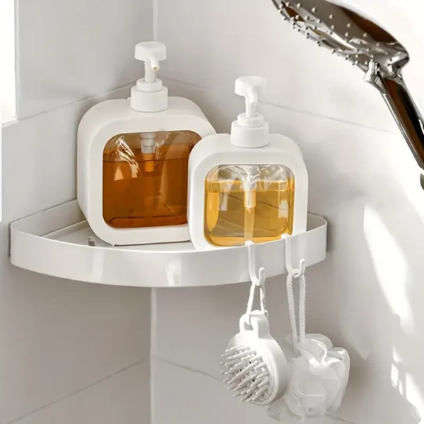 1pc Clear Plastic Soap Dispenser - Press-Type, Refillable Lotion & Shampoo Bottle for Bathroom Organization - Image 2