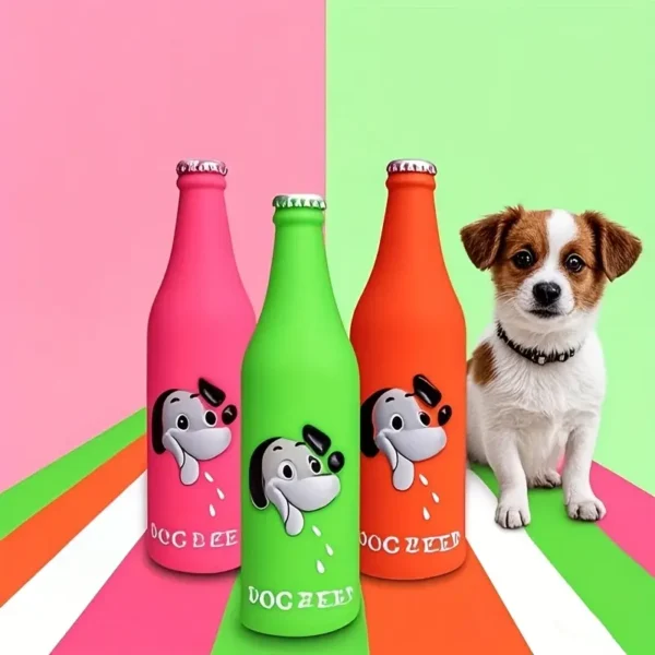 Pet Dog Squeaky Beer Bottle Cocktail Bottle Pet Toy Durable Latex Cocktail Bottle Dog Toy Random Color One, Without Battery - Image 5