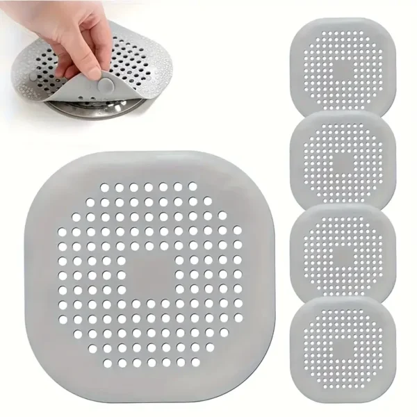 Bovinde Hair Drain Catcher,Square Drain Cover for Shower Silicone Hair Stopper with Suction Cup,Easy to Install Suit for Bathroom,Bathtub,Kitchen 1pc - Image 5
