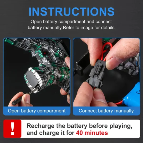 Exciting M416 Electric Ball Blaster Toy- High-Speed, Metallic Finish, Rechargeable with Glasses - Perfect Gift for Summer Birthday Parties - Image 2