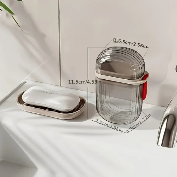 1 pc Travel Soap Case, ikeoat Leakproof Soap Container with Lid, Portable Bar Soap Holder for Traveling, Soap Dish for Bathroom, Shower, Gym, School, Camping, Vacation, Outdoor (Transparent) - Image 4