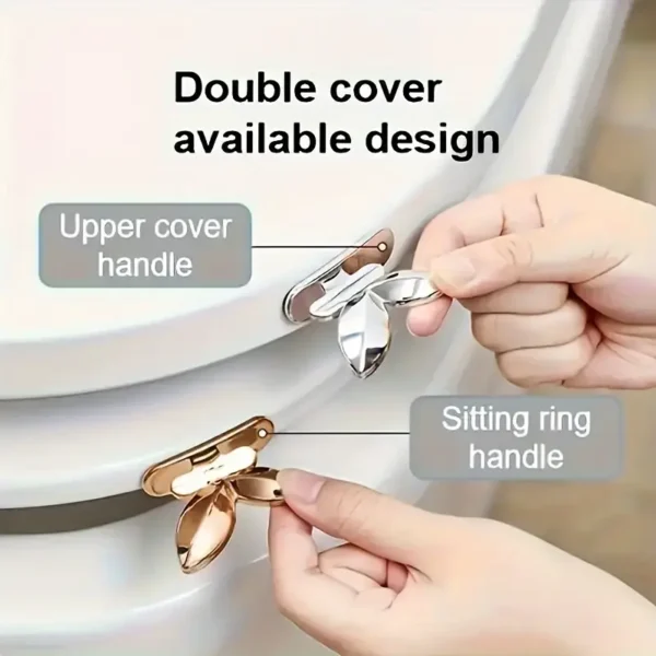 Rose Golden Durable Acrylic 1 Pcs Toilet Seat Lid Lifters - Pre-Stick Design, Flower Pattern, Easy to Clean - Image 7