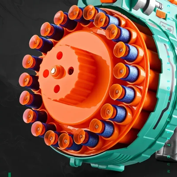 TONAPEETO Turquoise Automatic Foam Blaster with 40 Foam Bullets - Battery-Powered, Durable Plastic Toy Gun for Youngsters & Teens, Ideal Birthday & Christmas Gift - Image 3
