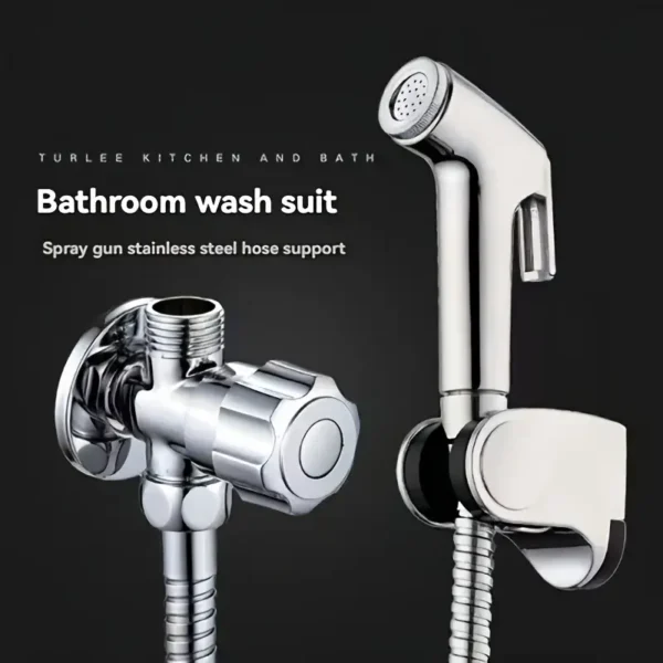 1pc ABS Handheld Modern Bathroom Toilet Bidet Sprayer Set with Enhanced Pressure Spray Head, Stainless Steel Hose, Wall Mount Holder Bracket and Installation Accessories - Image 3