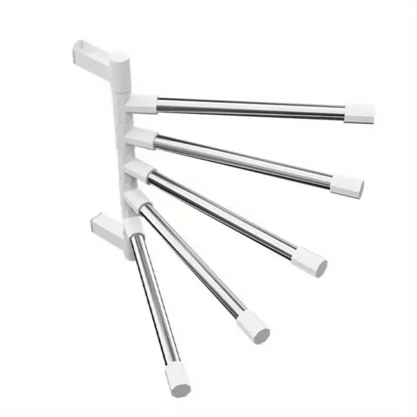 Stainless Steel Wall-Mounted Swivel Towel Rack with Adjustable Arms - No Drilling Required, Space-Saving Bathroom Organizer for Quick Drying & Easy Access, Towel Holder for Bathroom - Image 2