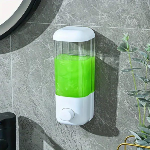 Wall Mounted Soap Dispenser - Plastic, No-Drill, Hotel Quality, Adhesive Fixation for Shower and Bathroom - Image 3