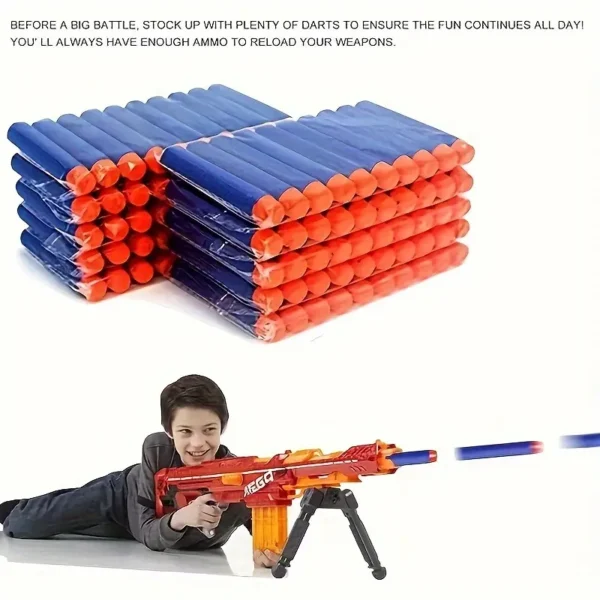 10 pcs [Nerf Series | Blue Bullets] Nerf Series 400/200/100/50pcs Blue Solid Round Head Bullets 2.83inch | Refill Darts for Youngsters Toy Gun Accessories - Image 4