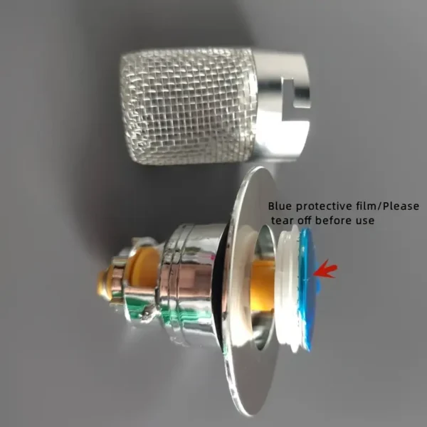 [Stainless Steel Sink Stopper] 1pc Stainless Steel Pop-Up Sink Drain Stopper - Anti-Odor Push-Type Mechanism - with Filter Basket, Mesh Filter for Bathroom Washbasins - Image 2