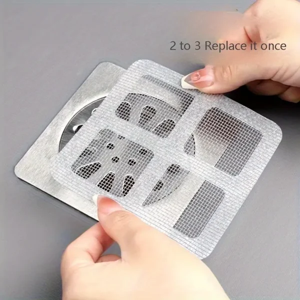 10pcs bathroom hair filter hair screen Toilet sewer filter Kitchen anti-clogging anti-insect self-adhesive floor drain sticker. - Image 4