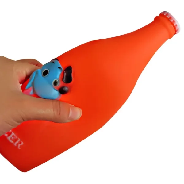 Pet Dog Squeaky Beer Bottle Cocktail Bottle Pet Toy Durable Latex Cocktail Bottle Dog Toy Random Color One, Without Battery - Image 4