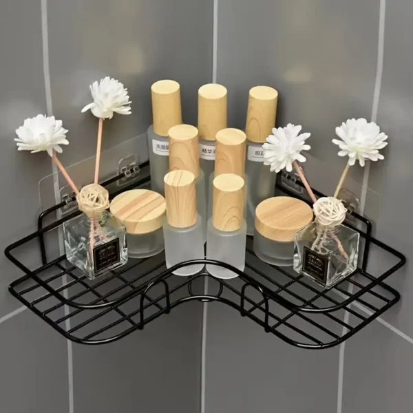 Stainless Steel Corner Shower Rack - Rust-Resistant, Wall-Mounted Bathroom Storage Shelf, Suitable for Storing Shampoo, Toner, And Cosmetics. - Image 2